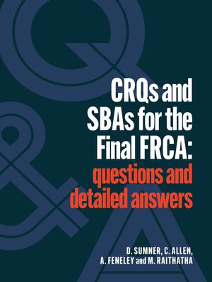 cover image of CRQs and SBAs for the Final FRCA